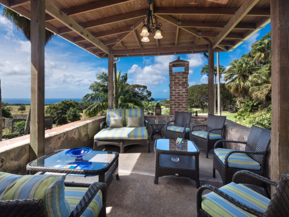 Apes Hill Great Estate Alfresco Dining with Caribbean Sea Views