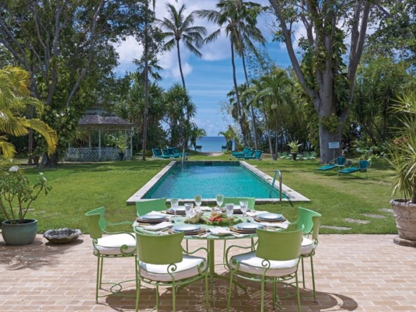 pool and garden view at rental property in Barbados, Nelson Gay