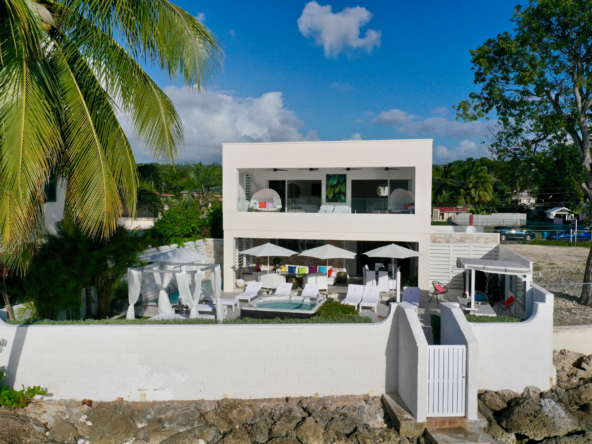 Solaris beachfront luxury home for sale in Barbados with pool, jacuzzi and private beach access