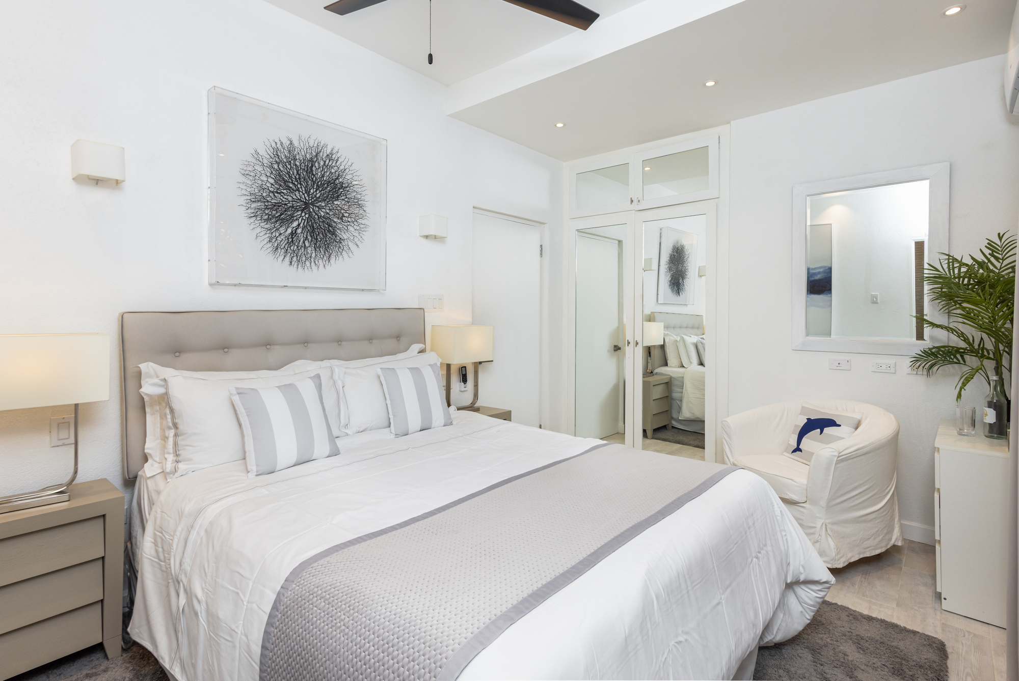 Barbados luxury modern beachfront villa guest suite