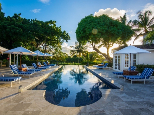The pool at Casablanca on the Sandy Lane Estate Barbados
