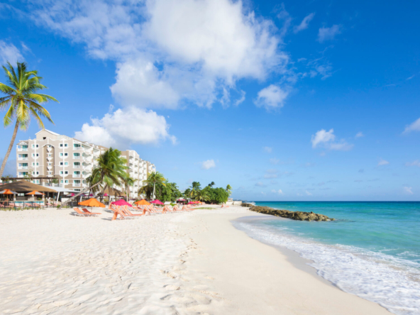 Breathtaking beach at O2 Beach Club & Spa, capturing the essence of luxury living in Barbados.