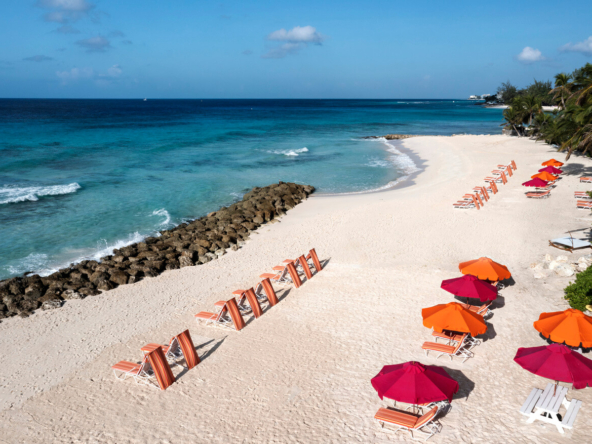 Breathtaking beach at O2 Beach Club & Spa, capturing the essence of luxury living in Barbados.