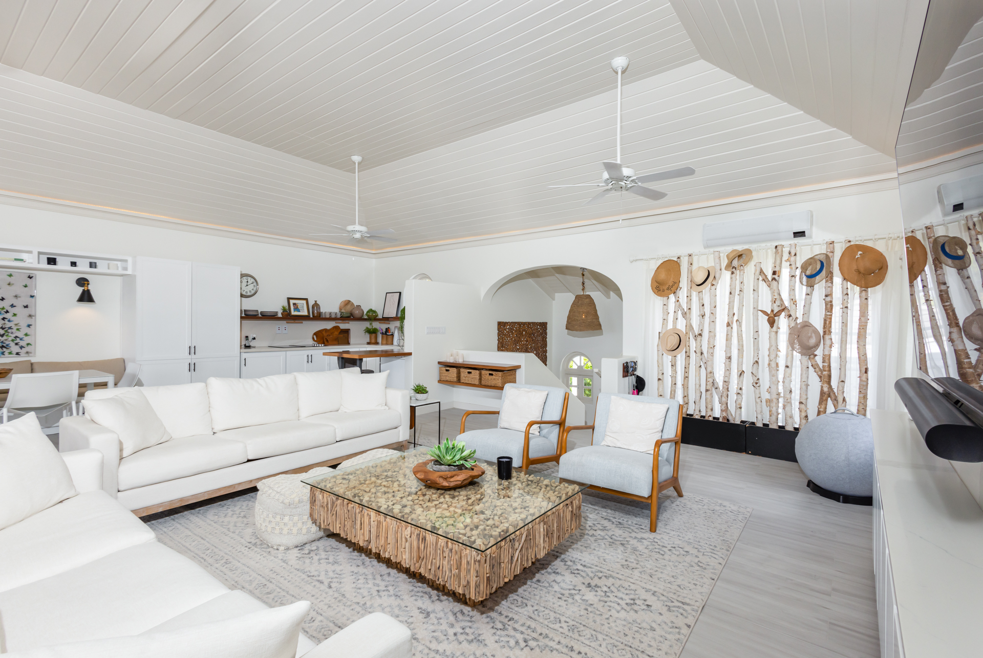 View properties in Barbados like Zion House, Royal Westmoreland, Forest Hills 2 - the beautiful, light filled living room pictured here is worth the visit.