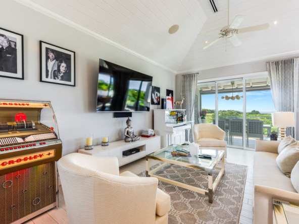 Spacious and elegantly designed living area in modern townhouse Sugar Cane Mews at Royal Westmoreland, Barbados