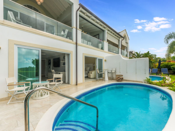 View of modern townhouse Sugar Cane Mews for sale at Royal Westmoreland Golf Resort, Barbados