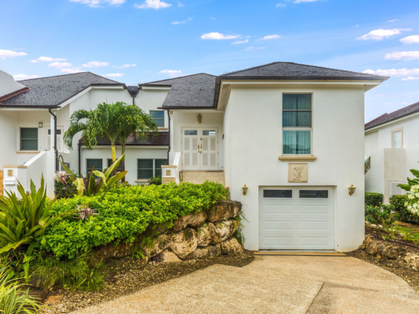 Front view of modern townhouse for sale at Royal Westmoreland Golf Resort, Barbados