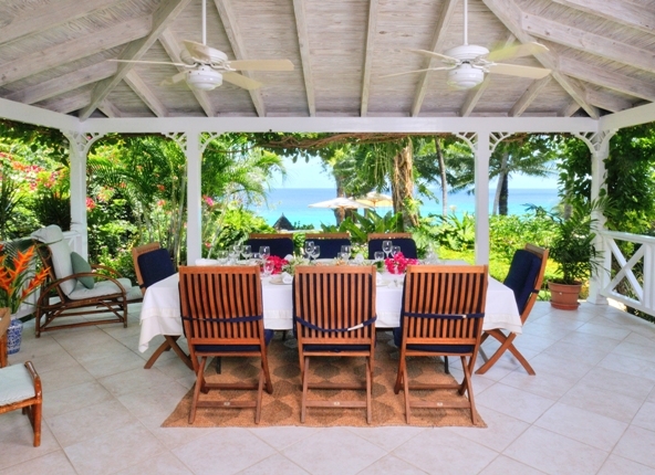 Caribbean sea view retreat dining table at Secret Cove 4