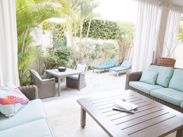 Terrace at luxury villa in Barbados with pools, Mullins Bay 19