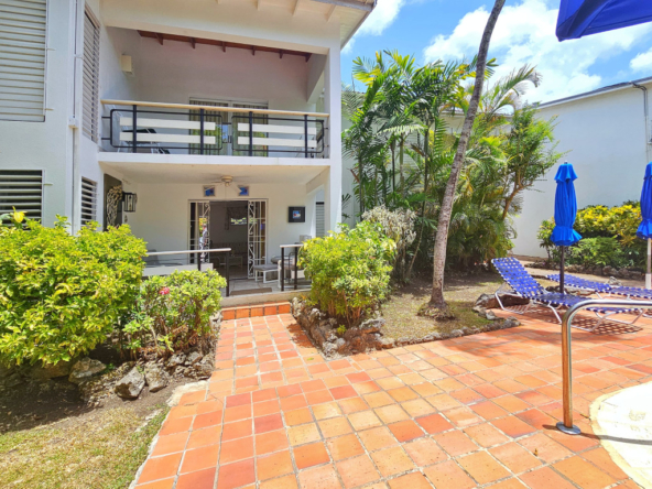 An image showing the stunning exterior of Lovely 1-bedroom condo at 9 Palm Beach Condominiums in Holetown, Barbados.